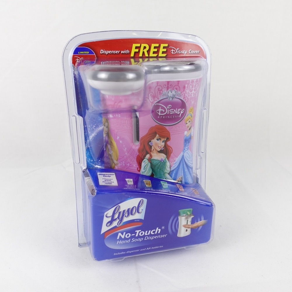 Lysol No Touch Hand Soap Dispenser Disney Princesses W/ Removable Cover New